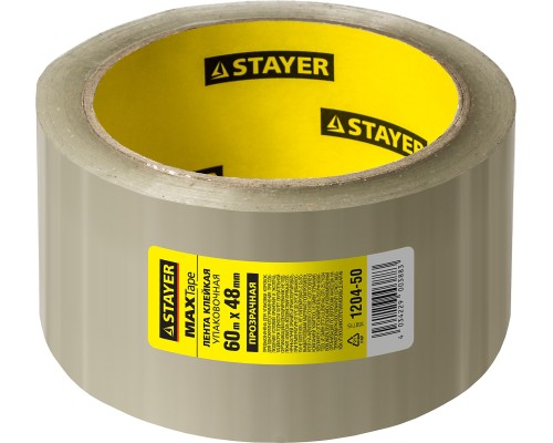 STAYER Max Tape, 48 мм, 60 м, 45 мкм, прозрачная, клейкая лента (1204-50) STAYER Max Tape, 48 мм, 60 м, 45 мкм, прозрачная, клейкая лента (1204-50)