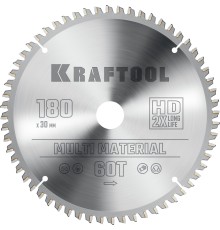 KRAFTOOL Multi Material, 180 х 30 мм, 60Т, пильный диск по алюминию (36953-180-30)