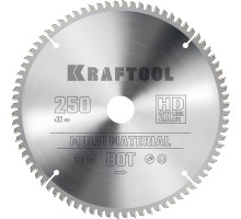 KRAFTOOL Multi Material, 250 х 32 мм, 80Т, пильный диск по алюминию (36953-250-32)