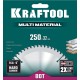 KRAFTOOL Multi Material, 250 х 32 мм, 80Т, пильный диск по алюминию (36953-250-32)