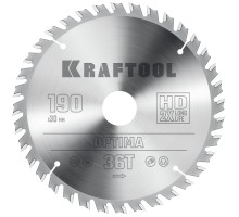 KRAFTOOL Optima, 190 х 30 мм, 36Т, пильный диск по дереву (36951-190-30)