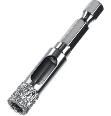 ЗУБР АВК, d 10 мм, (HEX 1/4″, 15 мм кромка), вакуумное алмазное трубчатое сверло, Профессионал (29865-10)