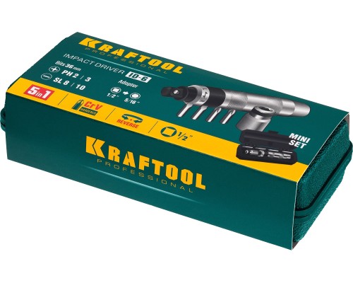 KRAFTOOL ID-6, 6 предм., ударно-поворотная отвертка (25555)