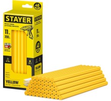 STAYER Yellow, жёлтые, 11 х 200 мм, 40 шт, клеевые стержни, Professional (2-06821-Y-S40)