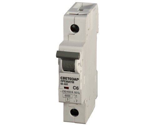СВЕТОЗАР 1-полюсный, 20 A, ″C″ откл. сп. 6 кА, 230/400 В, автоматический выключатель (SV-49021-20-C) СВЕТОЗАР 1-полюсный, 20 A, ″C″ откл. сп. 6 кА, 230/400 В, автоматический выключатель (SV-49021-20-C)