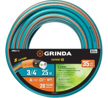 GRINDA EXPERT 5, 3/4″ 25 м, 30 атм, пятислойный, текстильное армирование, поливочный шланг, PROLine (429007-3/4-25)