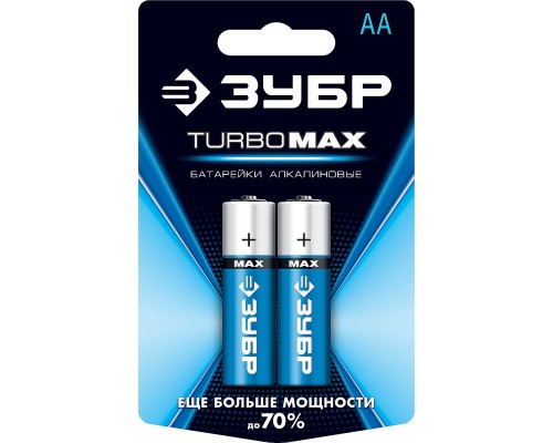 ЗУБР TURBO-MAX, АА х 2, 1.5 В, алкалиновая батарейка (59206-2C) ЗУБР TURBO-MAX, АА х 2, 1.5 В, алкалиновая батарейка (59206-2C)