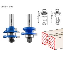 ЗУБР 41 x 23 мм, хвостовик 12 мм, набор фрез рамочных №3, Профессионал (28773-41.3-H2)