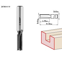 ЗУБР 8 x 19 мм, хвостовик 8 мм, фреза пазовая прямая, Профессионал (28780-8-19)
