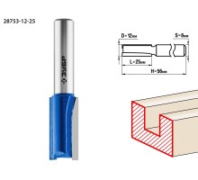 ЗУБР 12 x 25 мм, хвостовик 8 мм, фреза пазовая прямая, Профессионал (28753-12-25)