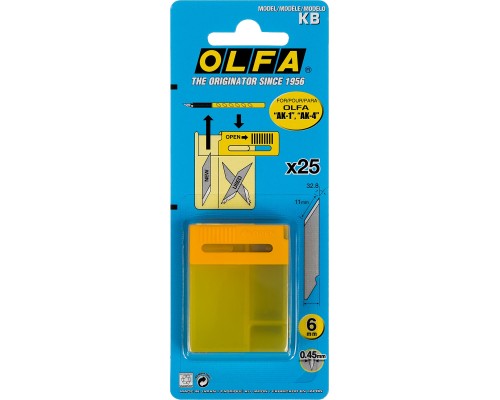 OLFA 25 шт, 6 мм, перовые лезвия для ножа OL-AK-1 (OL-KB)