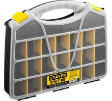 STAYER SPACE-18, 455 х 355 х 70 мм, (18″), пластиковый органайзер с 21 ячейкой (38038-18)