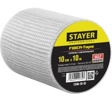 STAYER FIBER-Tape, 10 см х 10 м, 3 х 3 мм, самоклеящаяся серпянка, Professional (1246-10-10)