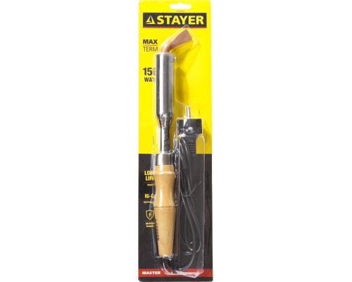 STAYER MAXTerm, 150 Вт, клин, электропаяльник для с деревянной рукояткой (55311-150)