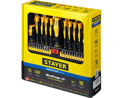 STAYER Hercules-Pro-37, 37 предм., набор отверток с насадками (25312-H37)