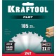 KRAFTOOL Fast, 185 х 20 мм, 24Т, пильный диск по дереву (36950-185-20)