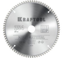 KRAFTOOL Multi Material, 254 х 30 мм, 80Т, пильный диск по алюминию (36953-254-30)