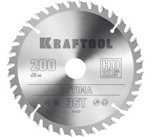 KRAFTOOL Optima, 200 х 30 мм, 36Т, пильный диск по дереву (36951-200-30)