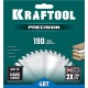 KRAFTOOL Precision, 190 х 30 мм, 48Т, пильный диск по дереву (36952-190-30)