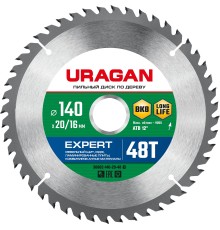 URAGAN Expert, 140 х 20/16 мм, 48Т, пильный диск по дереву (36802-140-20-48)