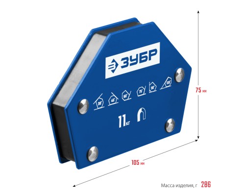 ЗУБР УМ-6, 11 кг, угольник магнитный для сварочных работ, Профессионал (40055-11)