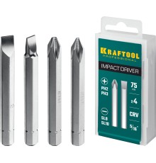 KRAFTOOL 75 мм, 4 шт, набор бит для ударной отвертки (25552)