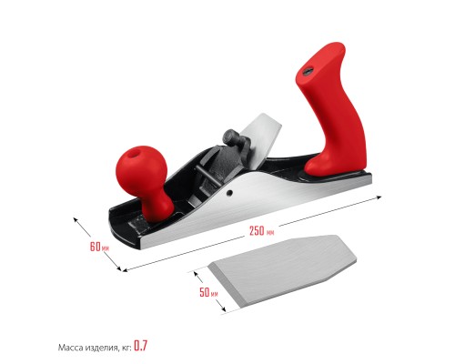 ЗУБР М250, 250 х 60 мм, металлический рубанок (18503-25)