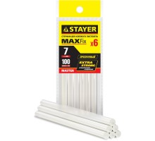 STAYER Cristal, 7 х 100 мм, 6 шт, прозрачные, универсальные клеевые стержни Professional (2-06817-T-S06)