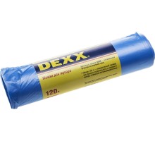 DEXX 120 л, 10 шт, голубые, мусорные мешки (39150-120)