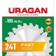 URAGAN Fast, 190 х 30/20 мм, 24Т, пильный диск по дереву (36800-190-30-24)