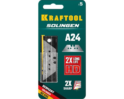 KRAFTOOL Solingen-А24, 5 шт, трапециевидные лезвия (09625-S5)