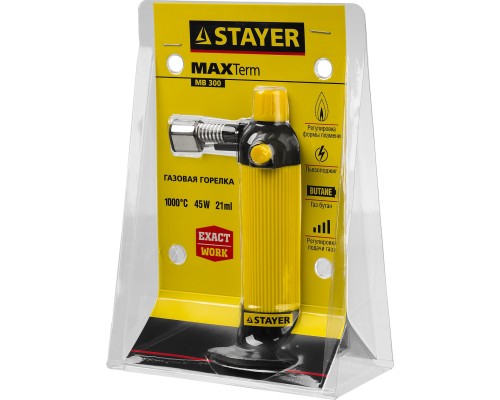 STAYER MaxTerm, MB 300, 1200°С, автономная газовая горелка с пьезоподжигом (55570)