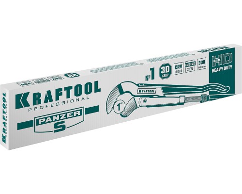 KRAFTOOL PANZER-S, №1, 1″, 330 мм, трубный ключ с изогнутыми губками (2733-10)