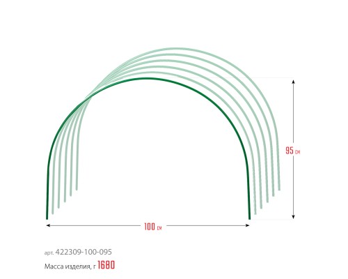 GRINDA 2.5 м, стальные, покрытие ПВХ, 6 шт, дуги для парника (422309-100-095)