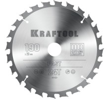 KRAFTOOL Fast, 190 х 20 мм, 24Т, пильный диск по дереву (36950-190-20)