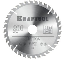 KRAFTOOL Optima, 200 х 32 мм, 36Т, пильный диск по дереву (36951-200-32)