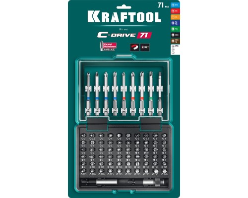 KRAFTOOL C-Drive 71, 71 шт, набор многофункциональных бит (26067-H71)