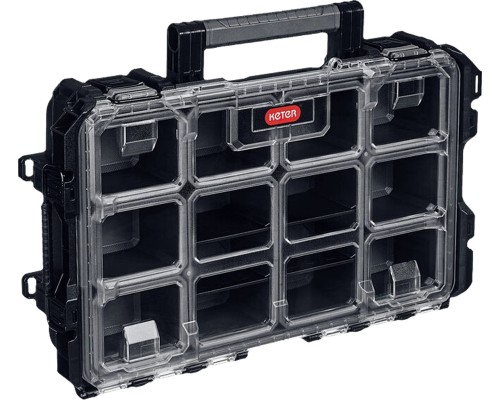 KETER GEAR ORGANIZER, 560 х 345 х 128 мм, (22″), пластиковый ящик-органайзер с 7 съемными ячейками (38374)