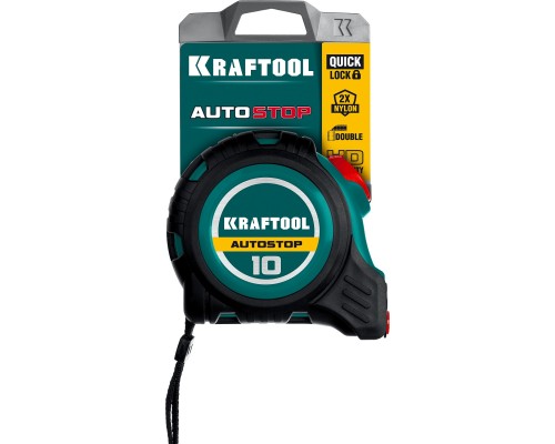 KRAFTOOL AutoStop, 10 м х 25 мм, рулетка с автостопом (3412-10-25)