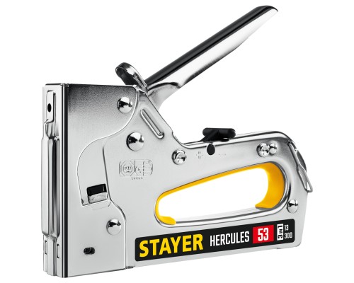 STAYER HERCULES-53, тип 53 (A/10/JT21) 23GA (6 - 14 мм)/13/300, стальной рессорный степлер, Professional (31519)