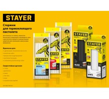 STAYER Cristal, 1 х 100 мм, 6 шт, прозрачные, универсальные клеевые стержни Professional (0682-H6)