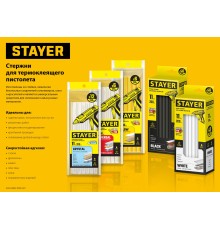 STAYER Cristal, 1 х 100 мм, 6 шт, прозрачные, универсальные клеевые стержни Professional (0682-H6)