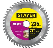 STAYER Laminate, 235 x 32/30 мм, 72Т, аккуратный рез, пильный диск по ламинату (3684-235-32-72)