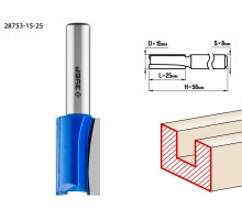 ЗУБР 15 x 25 мм, хвостовик 8 мм, фреза пазовая прямая, Профессионал (28753-15-25)