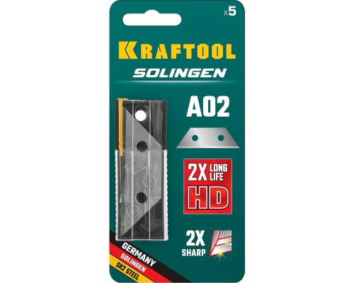 KRAFTOOL Solingen-А02, 5 шт, трапециевидные лезвия (09627-S5)