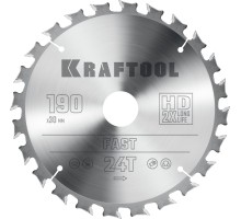 KRAFTOOL Fast, 190 х 30 мм, 24Т, пильный диск по дереву (36950-190-30)