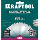 KRAFTOOL Multi Material, 200 х 30 мм, 60Т, пильный диск по алюминию (36953-200-30)