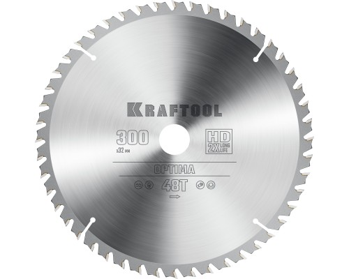 KRAFTOOL Optima, 300 х 32 мм, 48Т, пильный диск по дереву (36951-300-32)