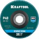 KRAFTOOL 125 х 22.2 мм, P40, круг лепестковый циркониевый торцевой по металлу и нержавеющей стали (36594-125-40)