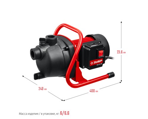ЗУБР 600 Вт, поверхностный (садовый) центробежный насос (НПЦ-М1-600)